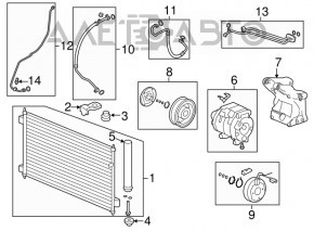 Трубка кондиционера комрессор-печка первая Honda Accord 13-17 3.5