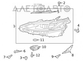 Блок розжига левый Lexus ES250 ES300h ES350 19-21 Full LED