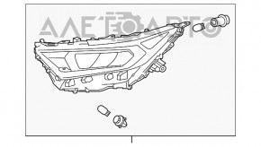 Фара передняя правая в сборе Toyota Rav4 19-21 Multi-LED, хром, USA built