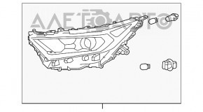 Фара передняя правая в сборе Toyota Rav4 19-21 LED, хром, USA built