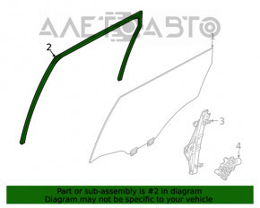 Уплотнитель стекла задний правый Nissan Rogue 21-23 US built