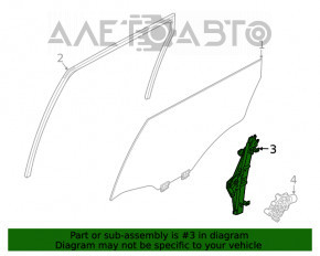 Стеклоподъемник с мотором задний правый Nissan Rogue 21-23 US built