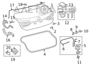 Привод крышки багажника Lexus ES250 ES300h ES350 19-22