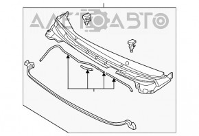 Решетка дворников пластик Hyundai Elantra UD 11-16 потертости, нет фрагментов