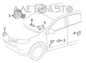 Модуль srs airbag комп'ютер подушок безпеки Toyota Rav4 19-2.5