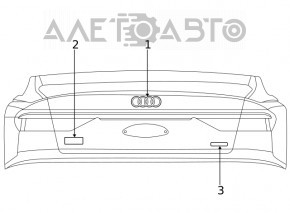 Эмблема надпись Q3 двери багажника Audi Q3 8U 15-18