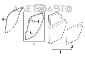 Уплотнитель двери задней правой Mazda3 MPS 09-13