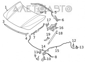 Замок капота левый BMW X1 F48 16-22 с датчиком