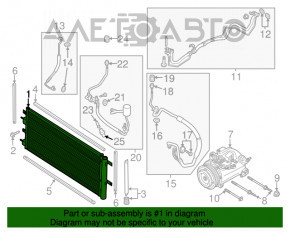 Радиатор кондиционера конденсер Lincoln MKZ 13-16 3.7 новый неоригинал