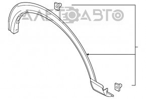Накладка арки крыла передняя прав Ford Explorer 20- новый неоригинал