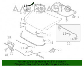 Петля капота ліва Mazda 6 18-21 новий неоригінал