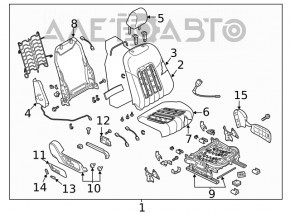 Пасажирське сидіння Mazda 6 18-21 без airbag, механічне, ганчірка чорна