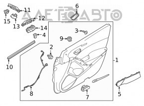 Обшивка дверей картка передня права Mazda 6 18-21 шкіра чорна