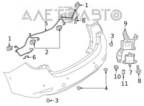 Проводка заднего бампера Mazda 6 18-21 usa под парктроники и bsm