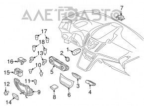 Кнопка подогрева руля с индикатором подушки безопасности пассажира Ford Escape MK3 17-19