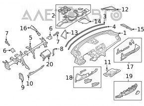 Торпедо передняя панель голая Mazda 6 18-21