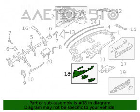 Накладка колени водителя Mazda 6 18-21 черная с подсветкой