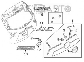 Кнопка открытия двери багажника Mazda CX-5 13-16