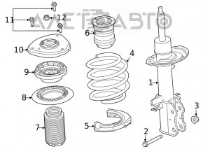 Пружина передня права Ford Escape MK4 20-23 2.0T, hybrid FWD