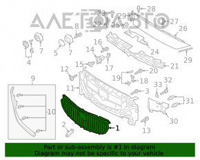 Решітка радіатора grill Mazda 6 18-21 гола сіра