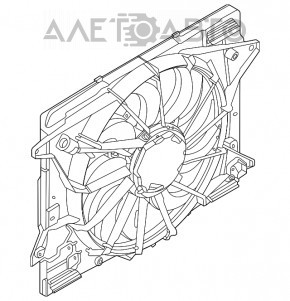 Дифузор кожух радіатора голий Ford Escape MK4 20-23 2.0T, hybrid, plug-In