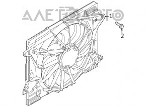 Дифузор кожух радіатора у зборі Ford Escape MK4 20-23 2.0T, hybrid, plug-In