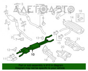 Выпускная трасса средняя часть VW Touareg 11-17 3.6