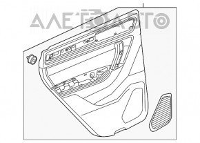 Обшивка двери карточка задняя левая VW Touareg 11-14 кожа бежевая, под шторку