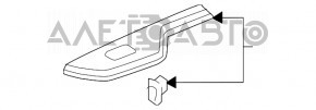 Накладка управления стеклоподъемником задним левым Honda Clarity 18-21 usa под черное дерево