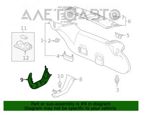 Накладка петлі кришки багажника Honda Clarity 18-21 usa, внутрішня частина, зламане кріплення, подряпини