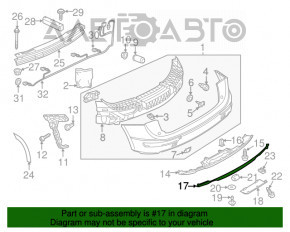 Вставка губы заднего бампера Audi Q5 8R 13-17 рест s-line под парктроники, сломаны крепления