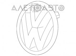 Эмблема решетки радиатора grill VW Touareg 11-14 новый OEM оригинал