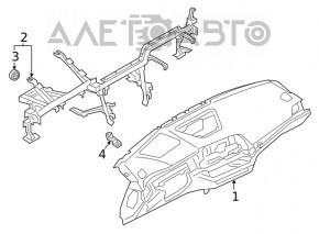 Торпедо передня панель з AIRBAG BMW 3 G20 19-22 чорна без проекції