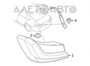 Накладка ліхтаря внутрішньої кришки багажника права BMW 3 G20 19-