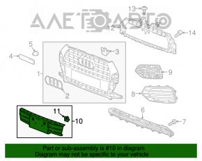 Накладка решітки радиатора grill Audi Q3 8U 16-18 чорна