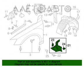 Защита переднего бампера правая Audi Q3 8U 16-18