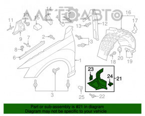 Захист переднього бампера правий Audi Q3 8U 16-18