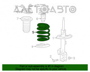 Пружина передня права Lexus RX450h 16-22
