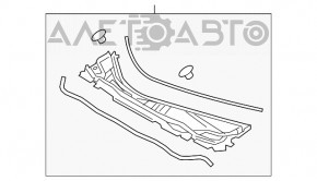 Решетка дворников пластик Lexus RX350 RX450h 16-22 под подогрев лобового