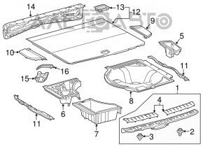 Підлога багажника Lexus RX350 RX450h 16-22 чорна