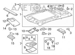 Обшивка потолка Lexus RX350 RX450h 16-19 под панораму, серая