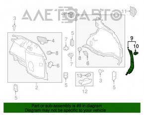 Накладка проема багажника правая Lexus RX350 RX450h 16-22 черная