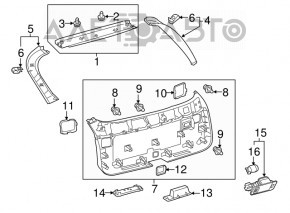 Обшивка двери багажника Lexus RX350 RX450h 16-22 черная