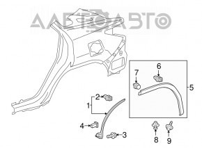 Накладка арки крила задня права Lexus RX350 RX450h 16-22