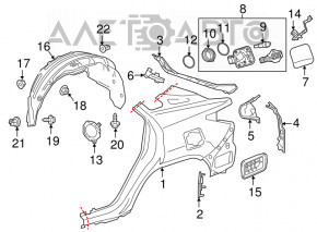 Корпус лючка бензобака Lexus RX450h 16-22