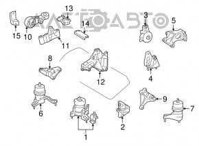 Кронштейн передней подушки двигателя Toyota Sienna 17-20 3.5