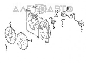 Мотор вентилятора охлаждения правый Toyota Sienna 17-20 3.5