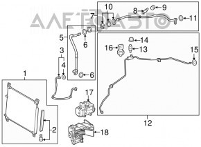 Трубка кондиционера компрессор-печка первая Lexus RX450h 16-22