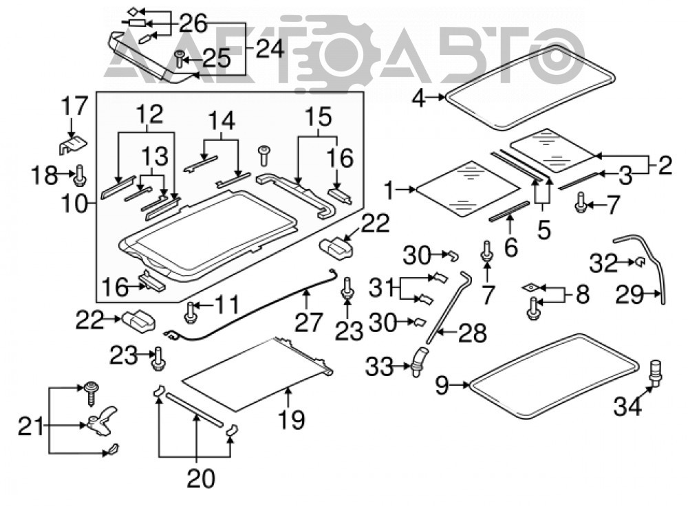 Уплотнитель панорамы Vw Tiguan 09 17 новый Oem оригинал 5n0877459a