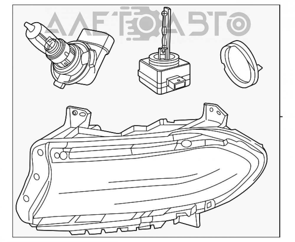 Фара передняя правая голая Dodge Charger 15-20 рест галоген с креплением  68294430AB – купить в Киеве и Украине, цена: заказать доставку, запчасти  под заказ 453585